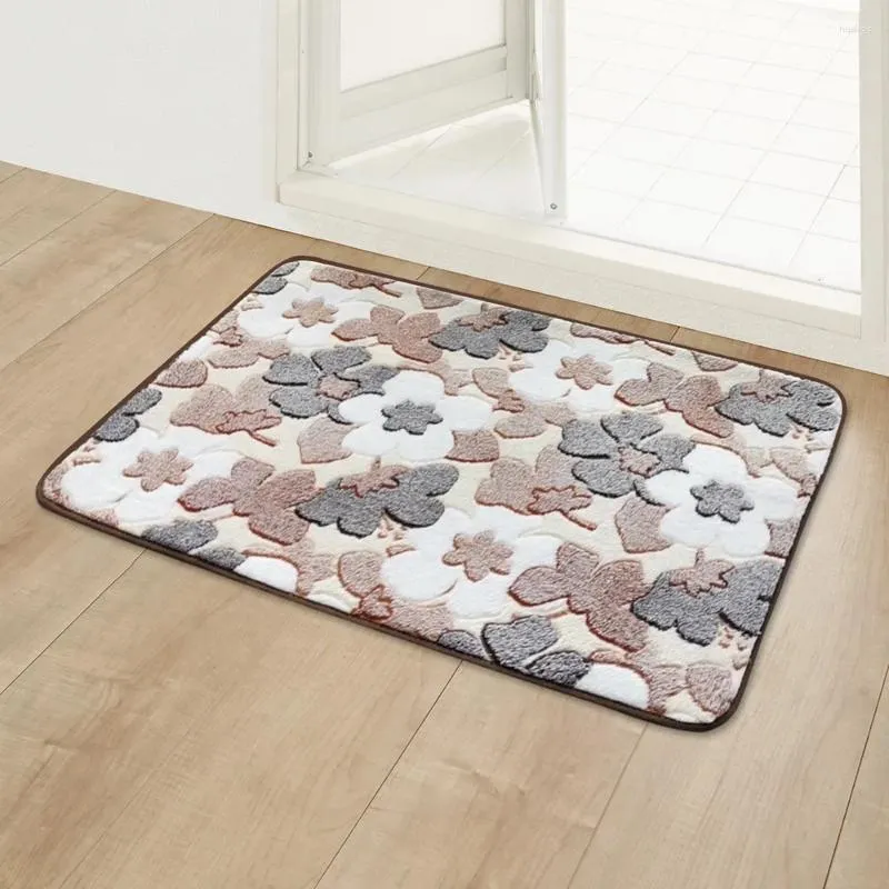 Carpets Bedroom Floor Mat Home Entrance Doormat Coral Fleece Kitchen Bathroom Door Decoration Carpet Bath Shower Room Anti-Slip Foot Ru