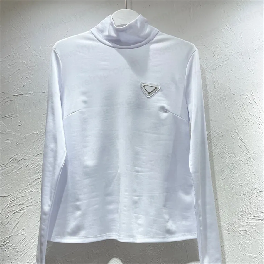 Designer Women`s Simple T-shirt Fashion Tees for Ladies Half High Neck 2 Colors Black & White