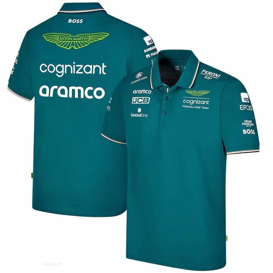 Men's Polos Aston Martin Aramco - F1 Team Polo Shirt Quick Dry Short Sleeve Casual Summer 2024 Spain Fast Shipping