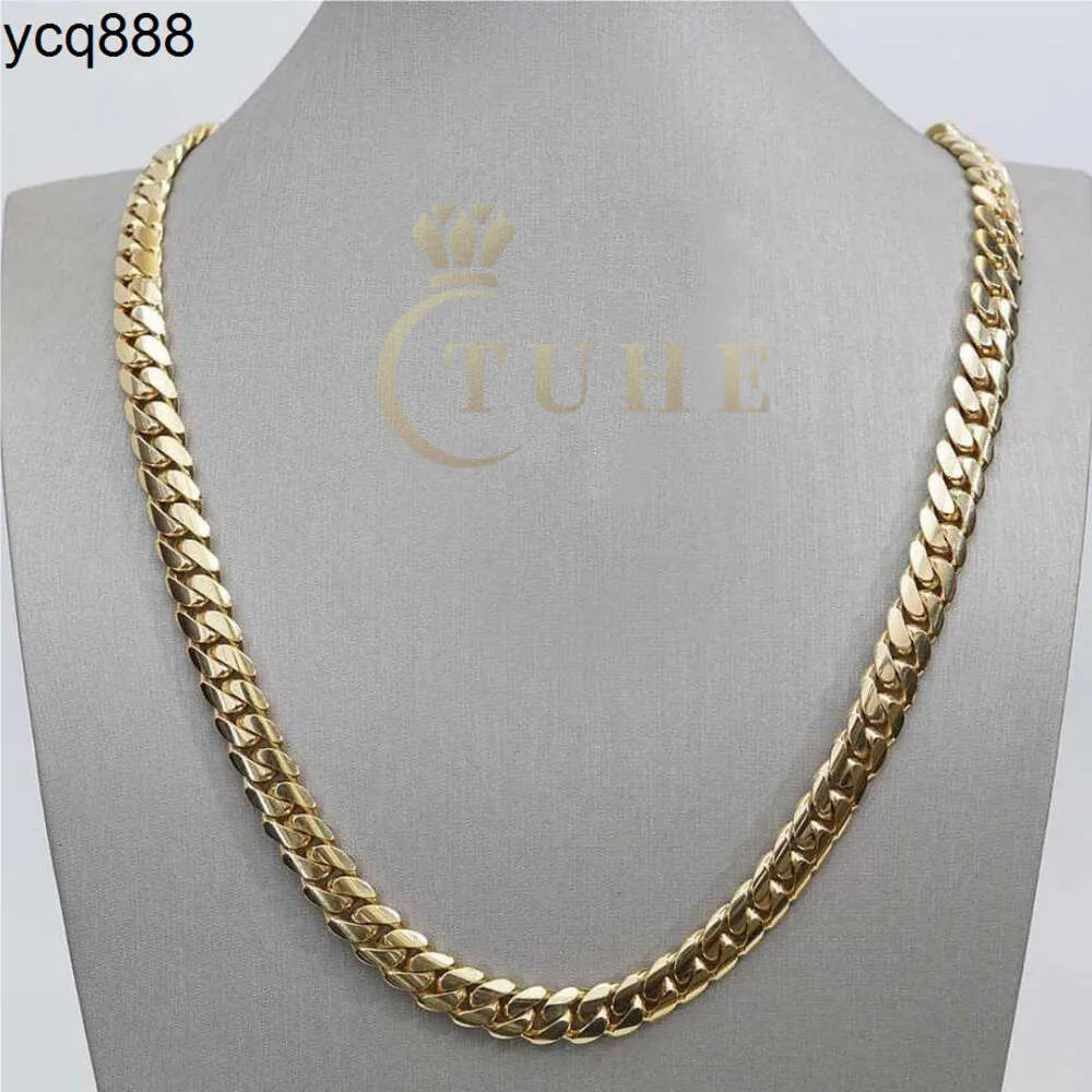 Cadena de oro 14k banhado a ouro puro 925 prata esterlina artesanal miami cubana link corrente luxo hip hop jóias colar masculino