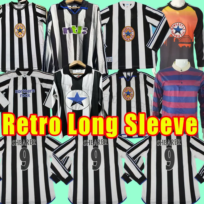 Långärmad New Castle Soccer Jerseys Nufc Shearer Retro Hamann Shearer Pinas United Owen Classic Football Shirts Ginola 03 05 95 97 99 00 2003 2004 2005 1995 1998 1997