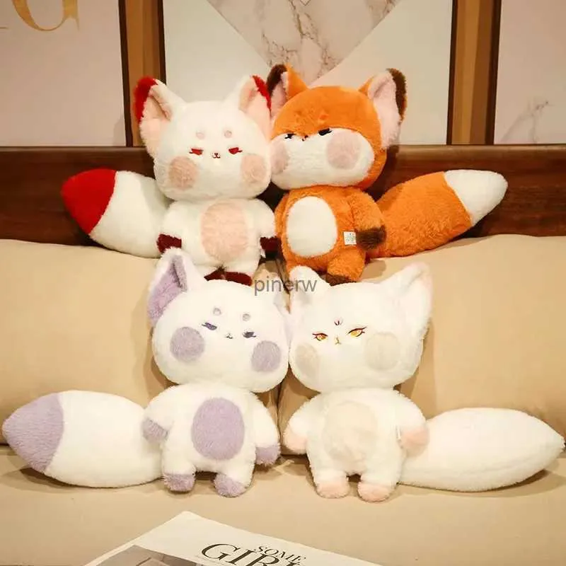 Poupées en peluche de renard à grande queue, jouets en peluche doux, animaux de dessin animé, oreiller pour cadeau d'anniversaire et de noël