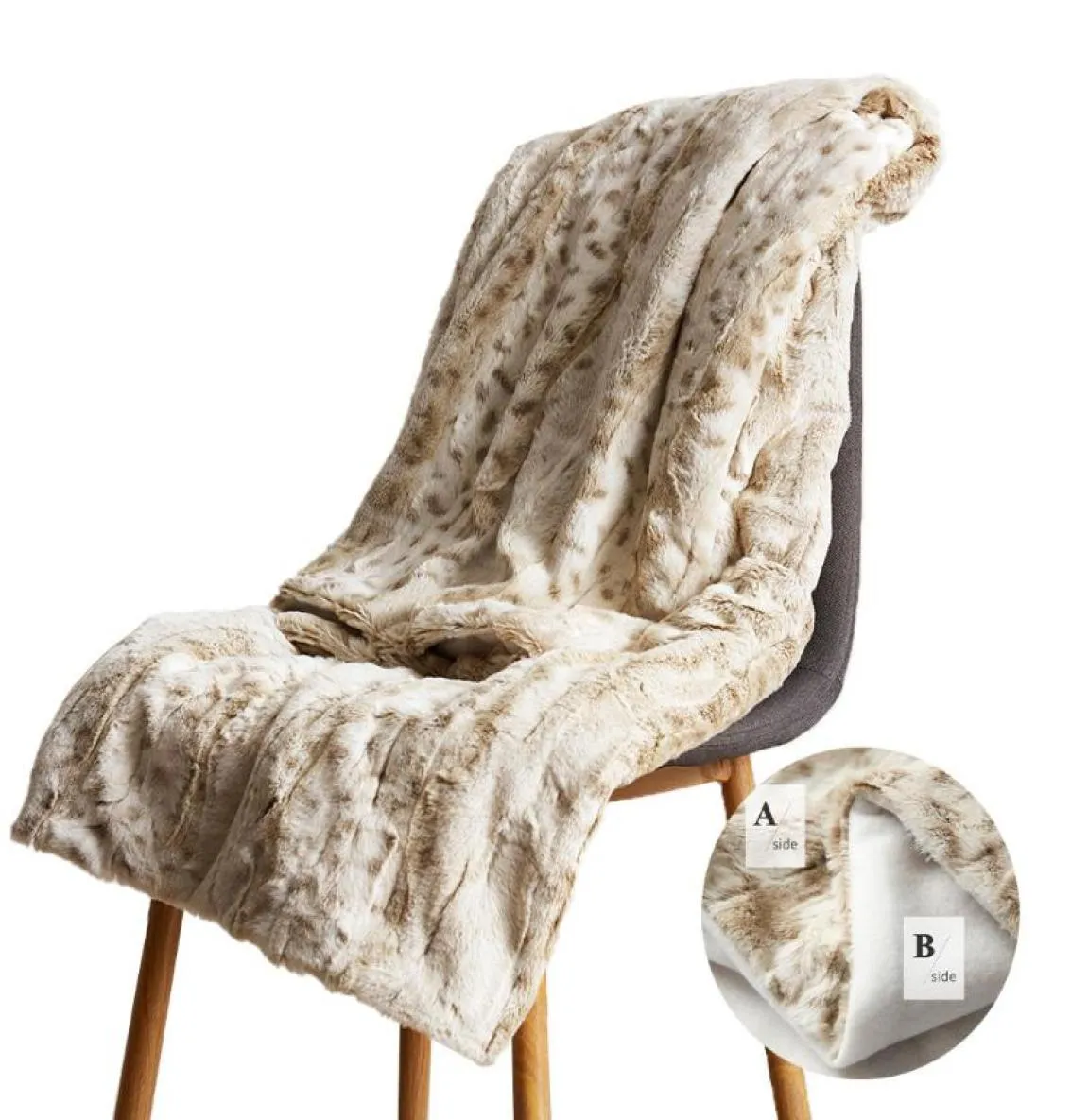 Coperte Comfort Luxury Furx Furx Trova coperta morbida leopardo bianco Fluffy per sedia di divano letto per auto 130x160cm1260707