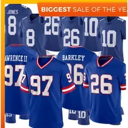 5 Kayvon Thibodeaux 26 Saquon Barkley 8 Daniel Jones Lawrence Taylor Michael Strahan Darren Waller Dexter Lawrence II ''Giants''Football Jerseys