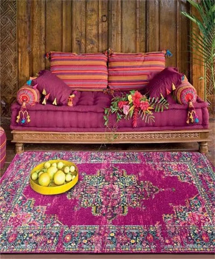 star Persian Ethnic Style Carpet Purple For Living Room Vintage Carpet Girl Bedroom Bohemia Geometric Rug Mat Hallway 2103176235335