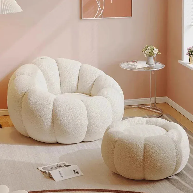 Mini Nordic Bean Torby Sofa Single Proste worki z połowy wieku sofy sofa okrągłe zarysowanie obrońcy meble pomieszczenia Asiento 240118