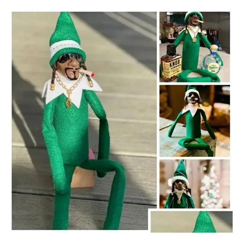 snoop on a stoop christmas elf doll spy bent home decorati year gift toy t0814