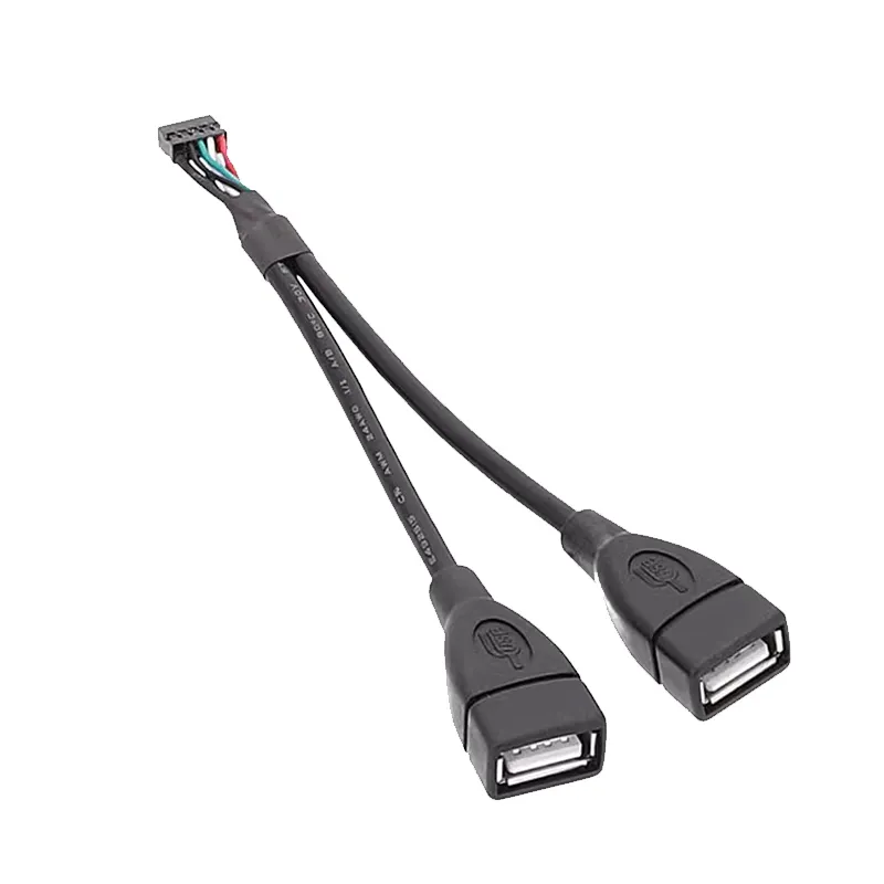 MZHOU Dual USB 2.0 Header Splitter - 9-Pin Motherboard Male to