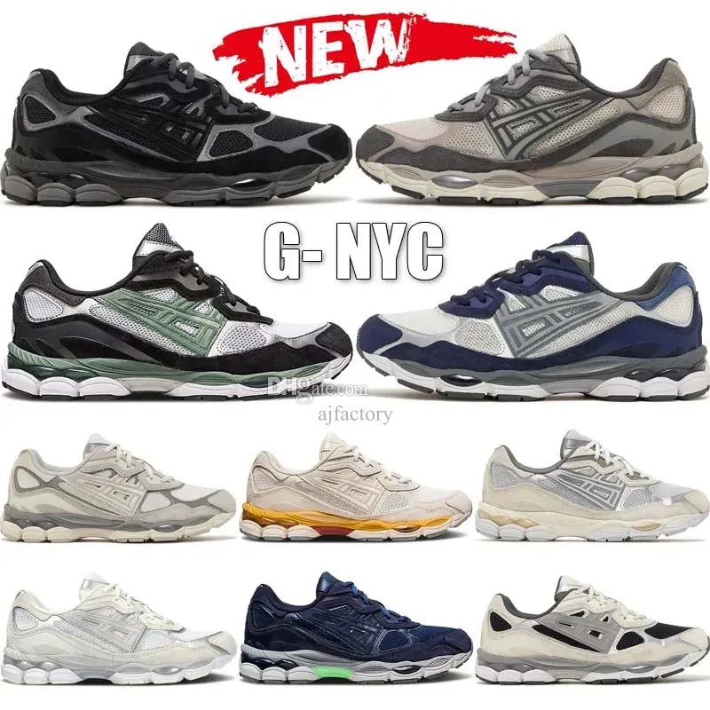 Top Gel NYC Marathon Running Shoes 2023 Designer Oatmeal Concrete Navy Steel Obsidian Grey Cream White Black Ivy Outdoor Trail Sneakers Size 36-45
