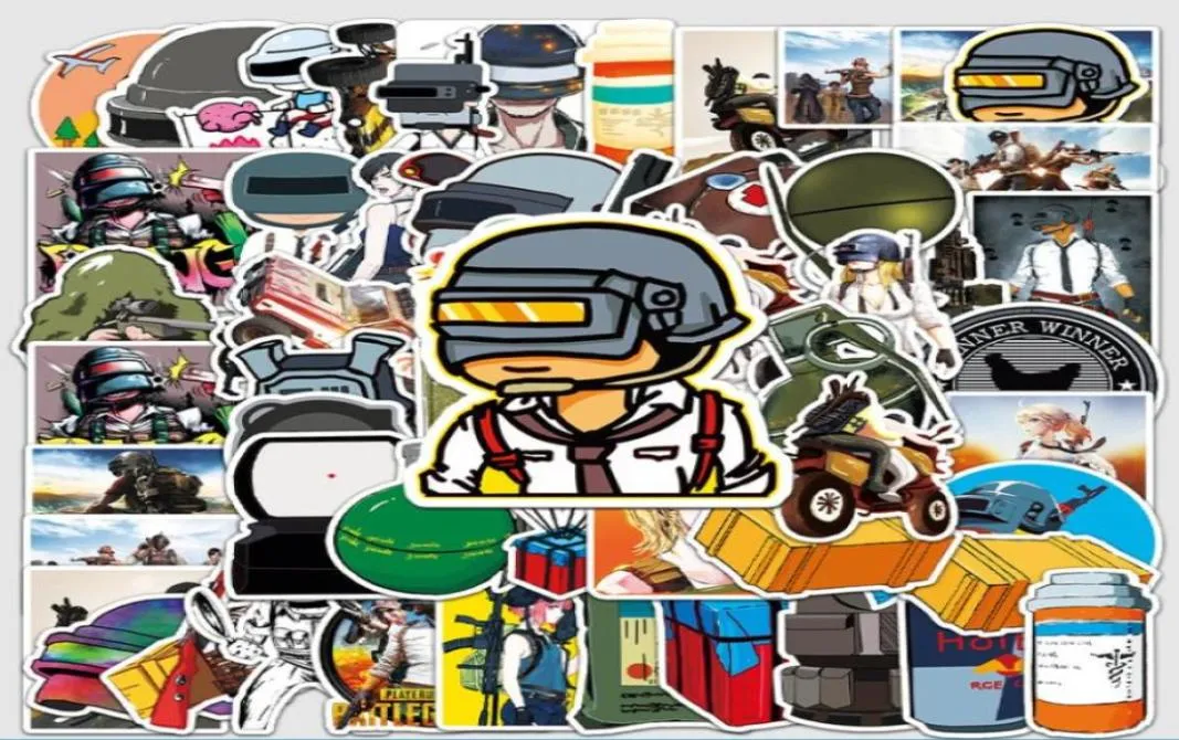 100 StuksLot Game PUBG Sticker PLAYERUNKNOWN039S BATTLEGROUNDS Stickers voor Snowboard Laptop Bagage Auto Koelkast DIY Styling Thuis 9911944