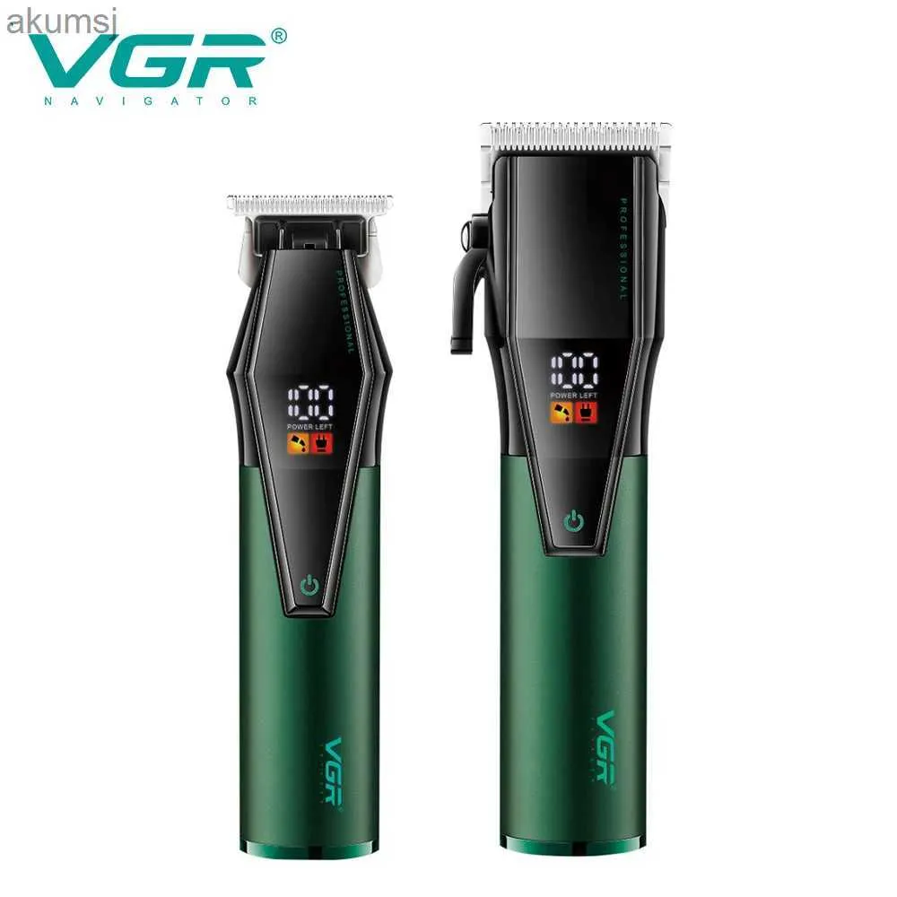 Tagliacapelli VGR V-677 Tagliacapelli USB Set professionale Macchina per taglio di capelli elettrica Display a LED Forniture per barbiere Elettrodomestico VGR 677 YQ240122