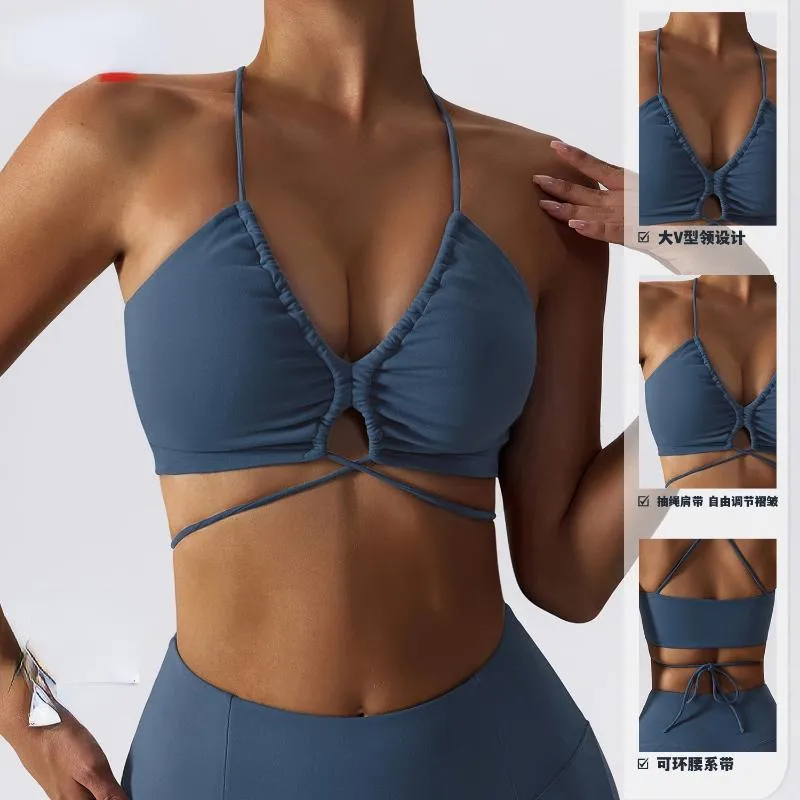 Camicie attive AI Reggiseno yoga nudo sexy Asciugatura rapida Sport Bella tuta da fitness per la schiena da donna