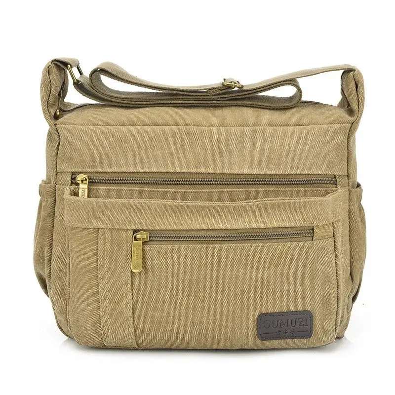 Klasyczne ramiona Bagmen's Vintage Canvas School Wojskowe torebki podróży Messenger Bole Bolsas Sac A Główna wysokiej jakości 240118