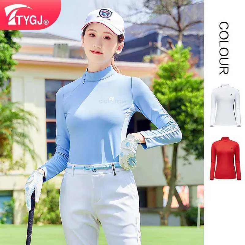 TTYGJ Abbigliamento da golf elasticizzato di nuovo stile T-shirt da golf a maniche lunghe da golf sportiva ad asciugatura rapida da donna