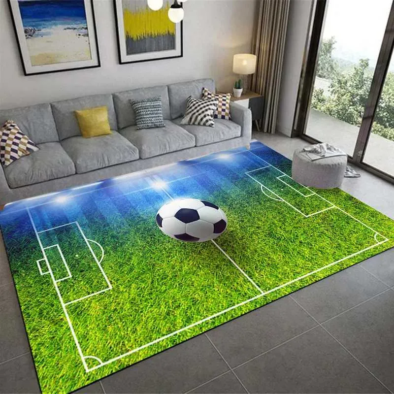 Halılar Halı Oturma Odası 3D Futbol Field Zemin Halısı Çocuk Odası Geniş Alan Paspasları Yumuşak Yatak Odası Tam Başucu Halı