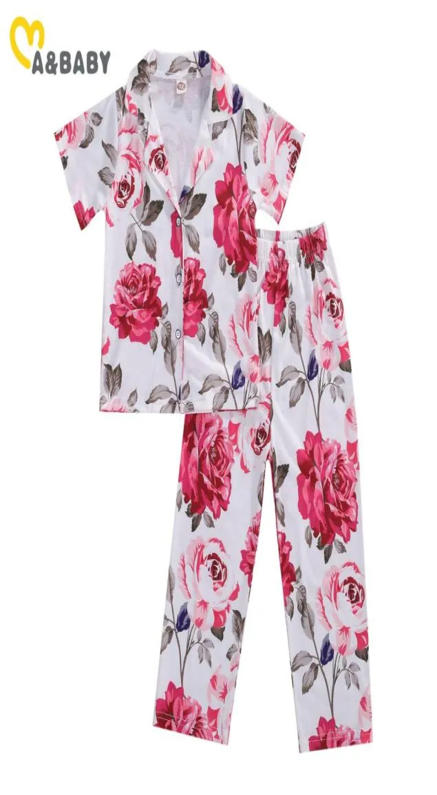 15 anni fiore bambino bambino bambina pigiama set floreale top pantaloni abiti abiti morbidi 2105155814445