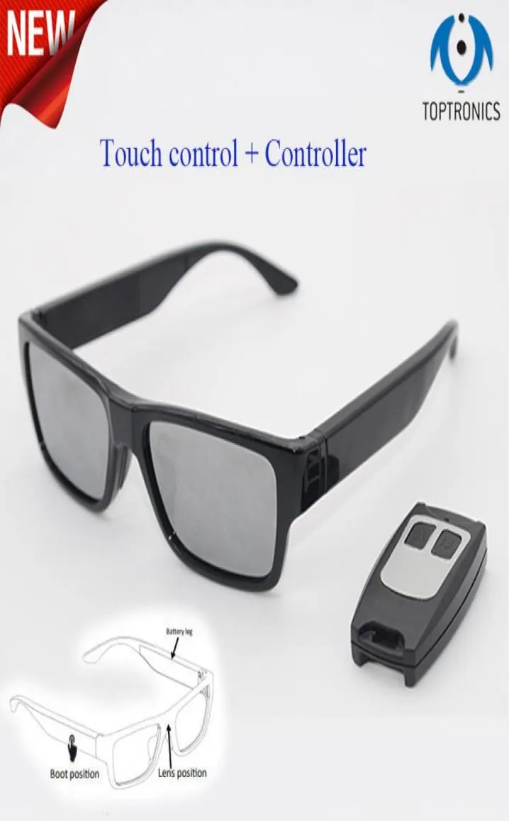 NYA FHD 1080P SMART BORDA SUNGLASSER MED 2 BEN BENGARBYGGA Batteri Remote Control Video Invisible Camera Glasses2216081