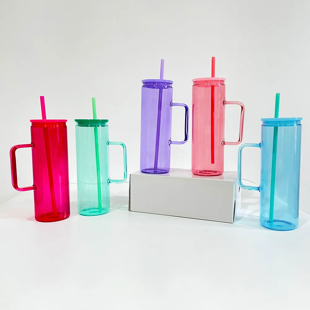 Wholesale 20oz Skinny Tall Glass Coffee Mugs with Handle - Clear  Transparent Sublimation Mugs, Eco-Friendly Recyclable Glass, FDA Certified,  Reusable ...