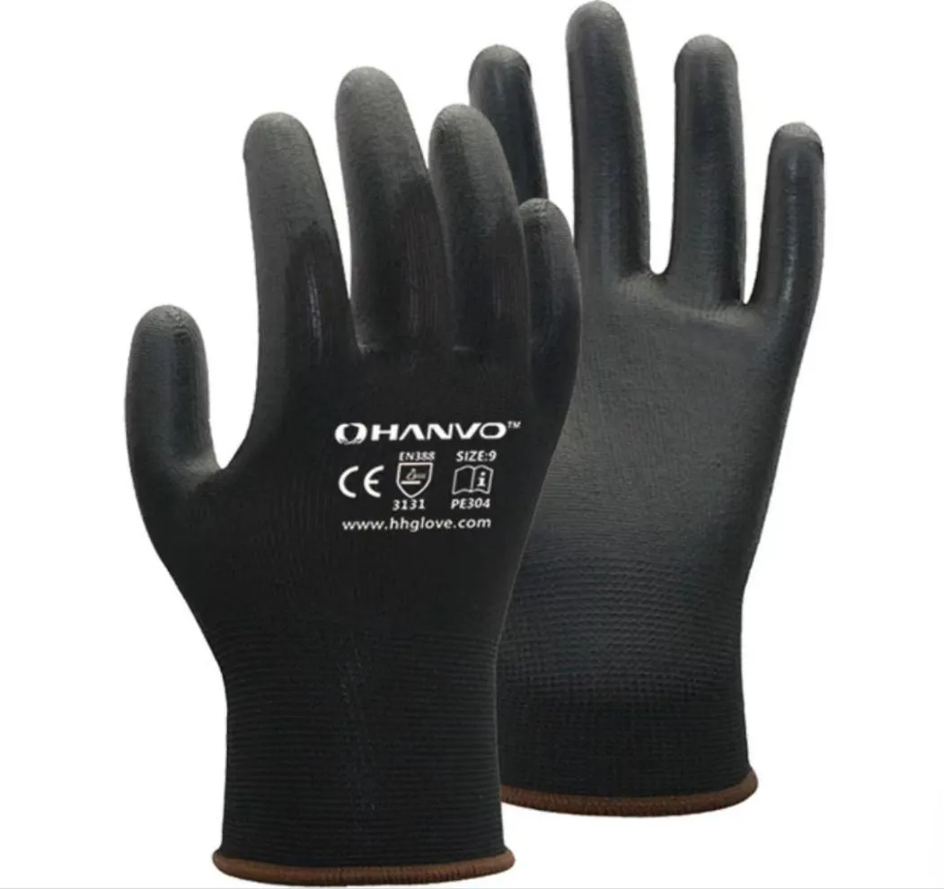 Gants de travail Protection des mains gant de sécurité en Nitrile enduit PU pour travail mécanique Nylon coton Palm7620979