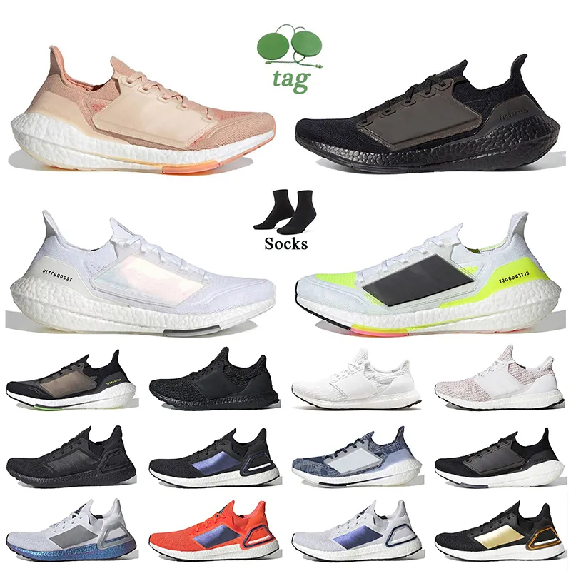 Utomhussport Ultraboosts 20 22 Löpskor Kvinnor Mens Ultra Boost19 4.0 Tränare Cloud White Black Beige Grey Pink Runners Tennis Jogging Sneakers Storlek 36-45