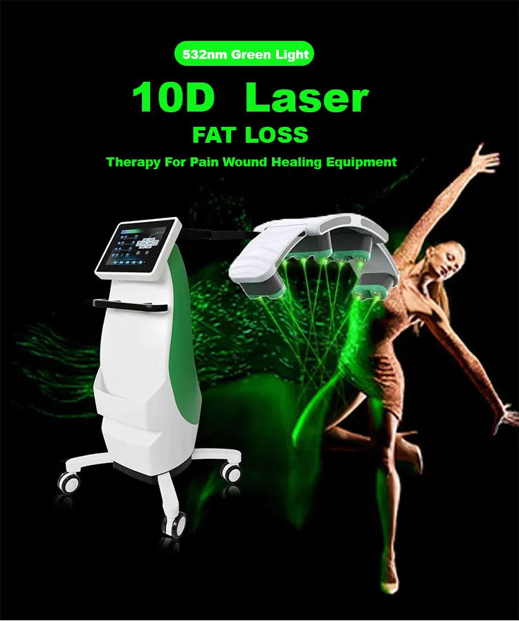 Non-invasive 10d Rotating Emerald Laser Fat Remover Body Slimming Machine 10 Heads Diode 532nm Green Light Laser Cellulite Removal Cold Laser Machine Non-invasive 10d cold laser fat remove machine green light - Honkay laser fat removal,lipo laser fat removal,laser lipo fat loss,lipo laser,lipo laser machine