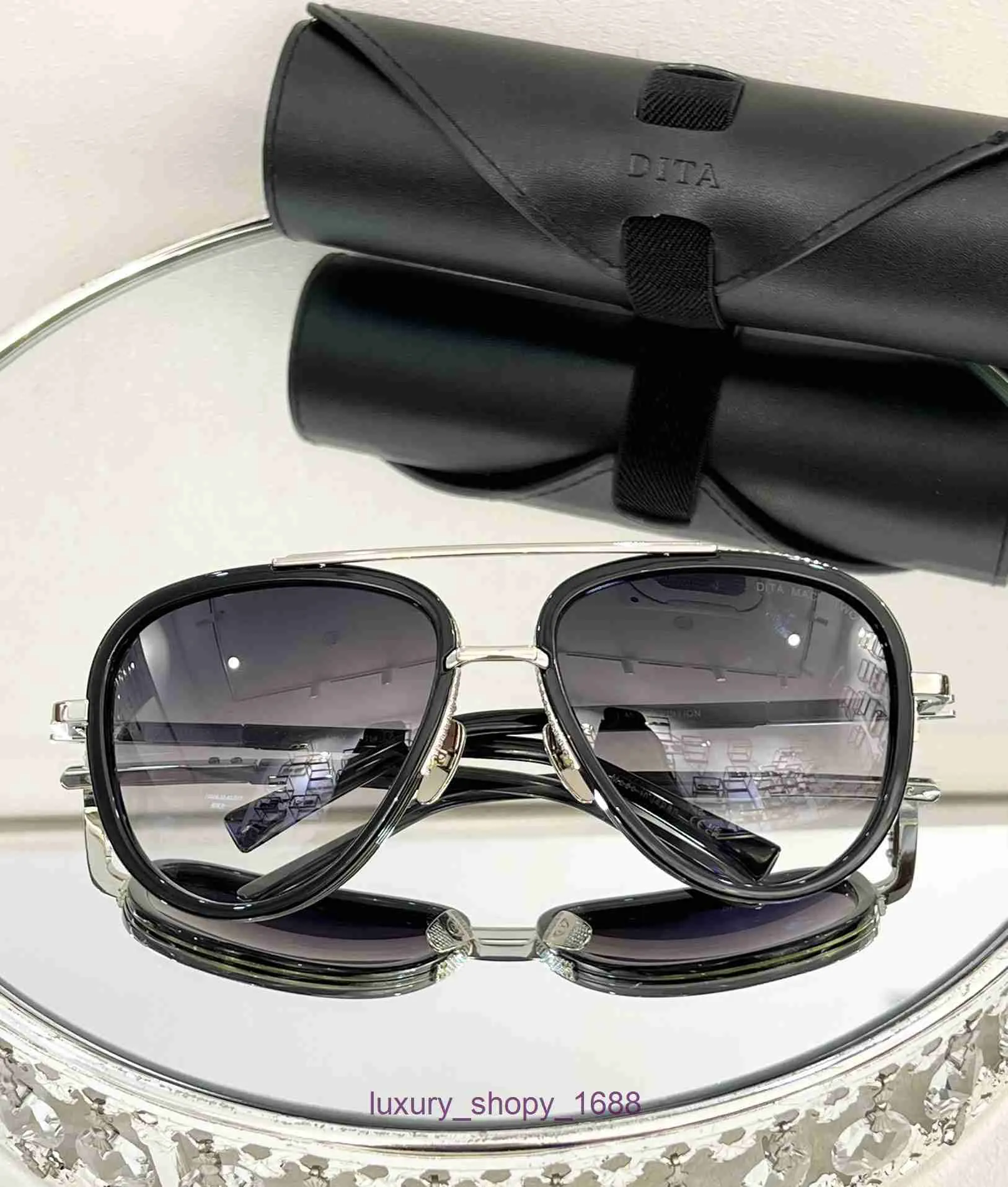 Projektantki Okulary przeciwsłoneczne dla kobiet i mężczyzn sklep internetowy Dita Frog Mirror Titanium Frame Model: DRX-2031 z oryginalnym pudełkiem 8feq