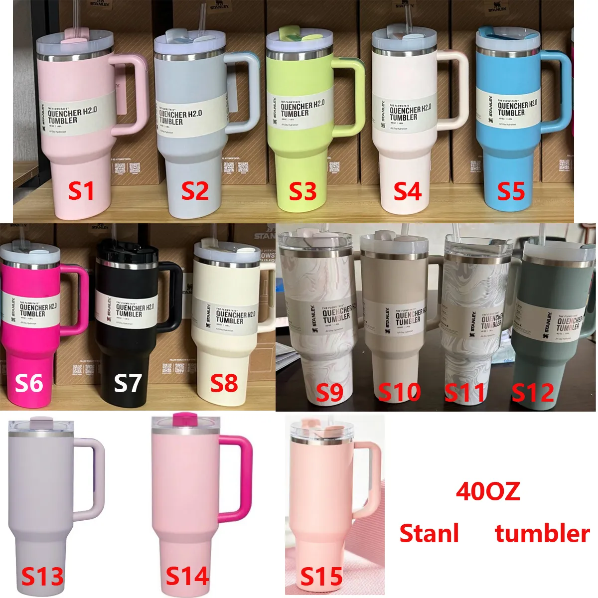 Original Quencher H2.0 40oz Stainless Steel Tumbler Cups 2nd Generation Car Mug Vacuum Insulated tumblers 40 oz