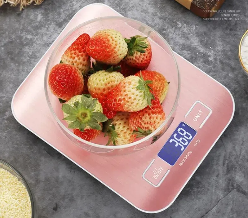 Electronic Digital Food Kitchen Scale 5kg 10kg/0.1g LCD Display 304 Stainless Steel Weight Grams Balance Measuring Food Scales Baking Small Gram Weighing Tool Diet