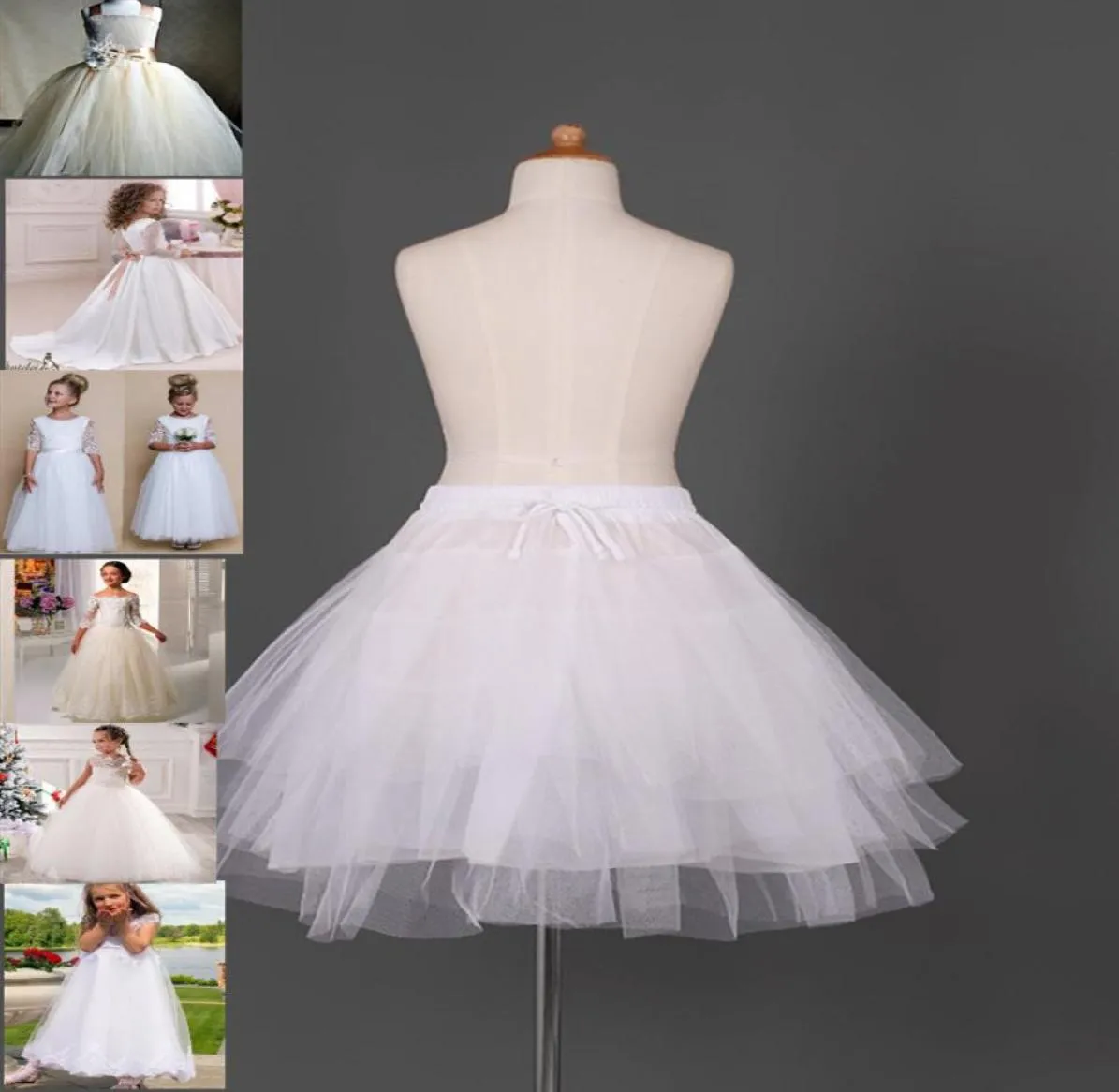 Girls039 Jupons robes de demoiselles d'honneur pour mariages Girls039 Jupons robes blanches pour communion Vente Kids0399690819