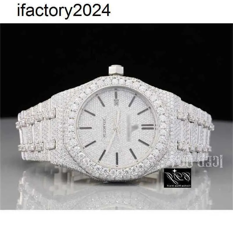 Ap Moissanite Montres pour hommes Automatique Vvs Argent Diamants Test de réussite Mouvement automatique Vs Usine F7b5 Haute qualité Cultivé en laboratoire Coupe ronde Hommes Hip Hop Bijoux Buste D