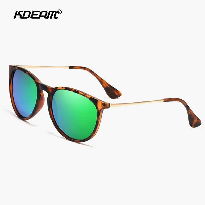 Sonnenbrille KDEAM Mode Vintage Runde Sonnenbrille für Damen Herren Polarisierter UV-Schutz Klassische Retro Pilot verspiegelte Sonnenbrille YQ240120