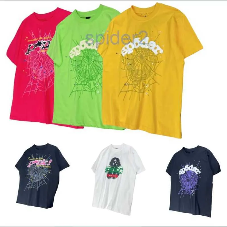 T-shirts Spider Femmes Hommes T-shirts Designers Lettre Cadre Imprimé Mode Femmes Sp5der Tshirt Coton T-shirts Occasionnels À Manches Courtes Personnes Libres Vêtements Chemise Cr B11M