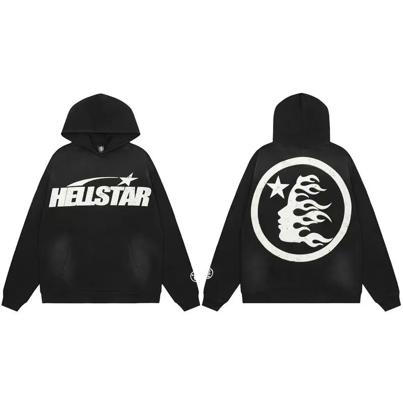 トップス Hellstar Studios embroidery Hoodie Hellstar Studios Speed Hoodie Grey | Parallel