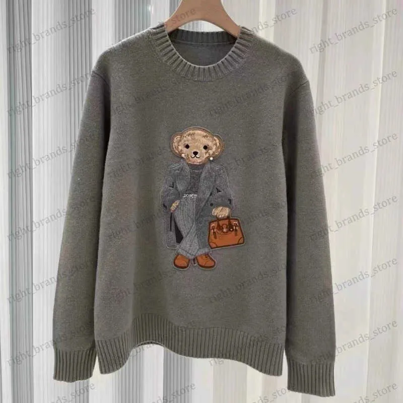 Women s Bear Design Knitted Pullover Sweater