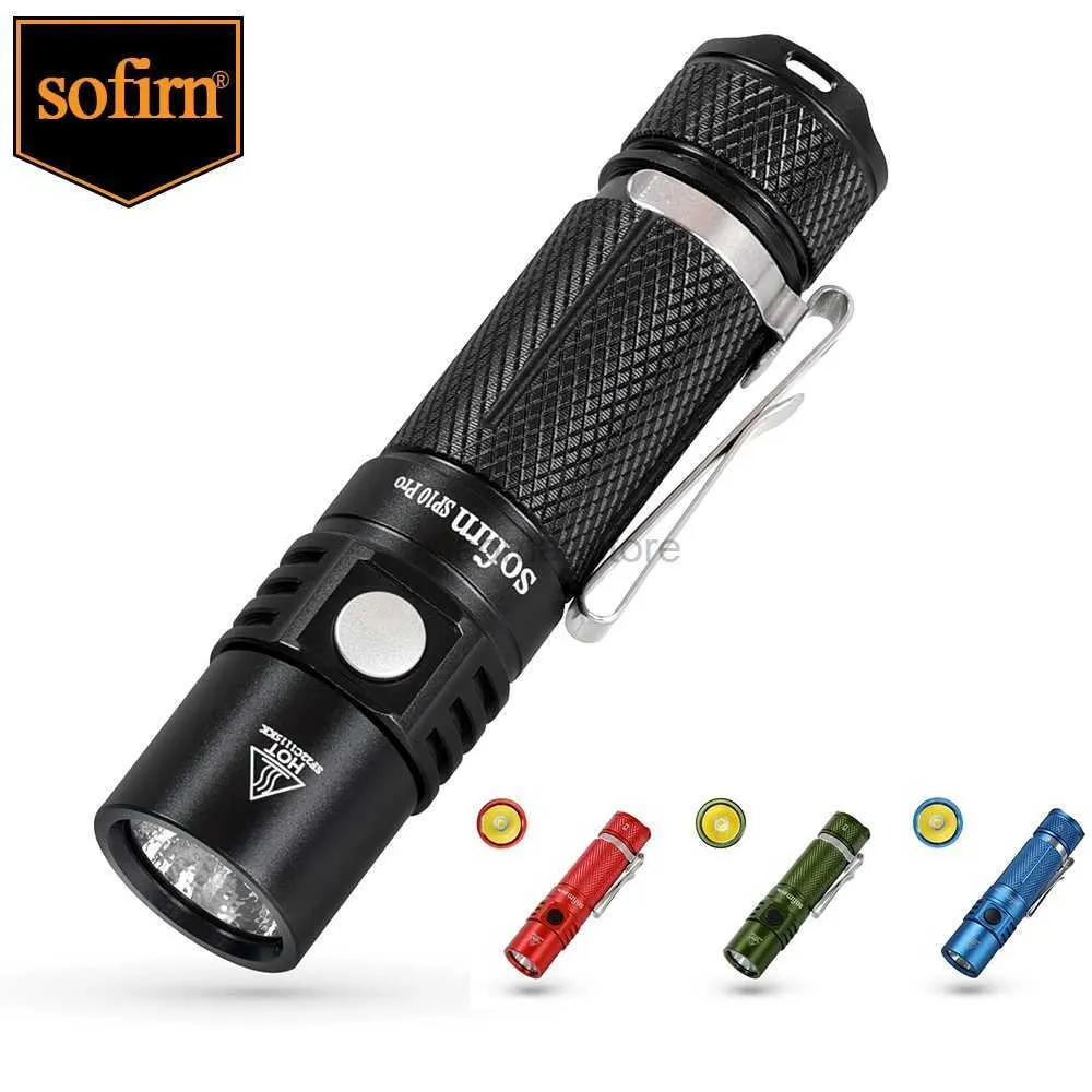 El feneri Sofirn SP10 Pro Güçlü 900LM EDC Flakan LH351D LED Meşalesi Şarj Edilebilir 14500 AA Mini Taşınabilir Taktik Fener Andüril 2.0 240122