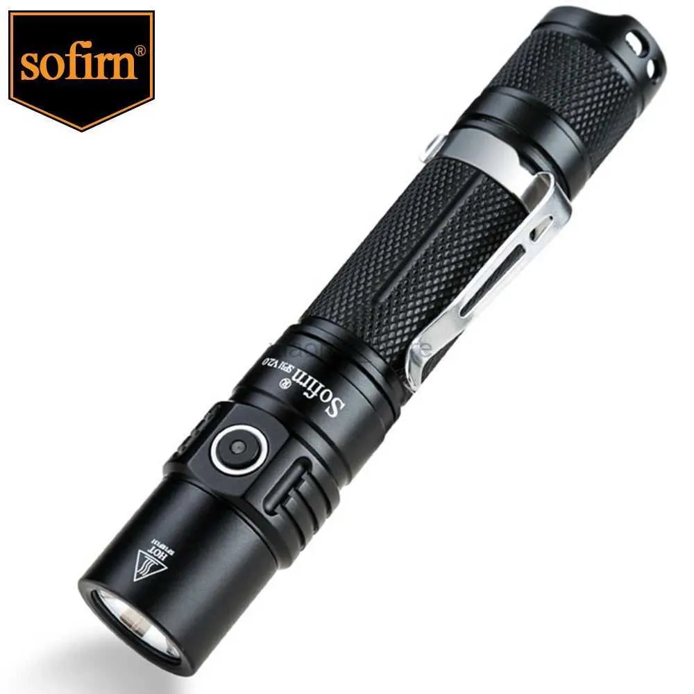 Flashlights Sofirn SP31 V2.0 Powerful Tactical LED Flashlight 18650 XPL HI 1200lm Torch Light Lamp with Dual Switch Power Indicator ATR 240122