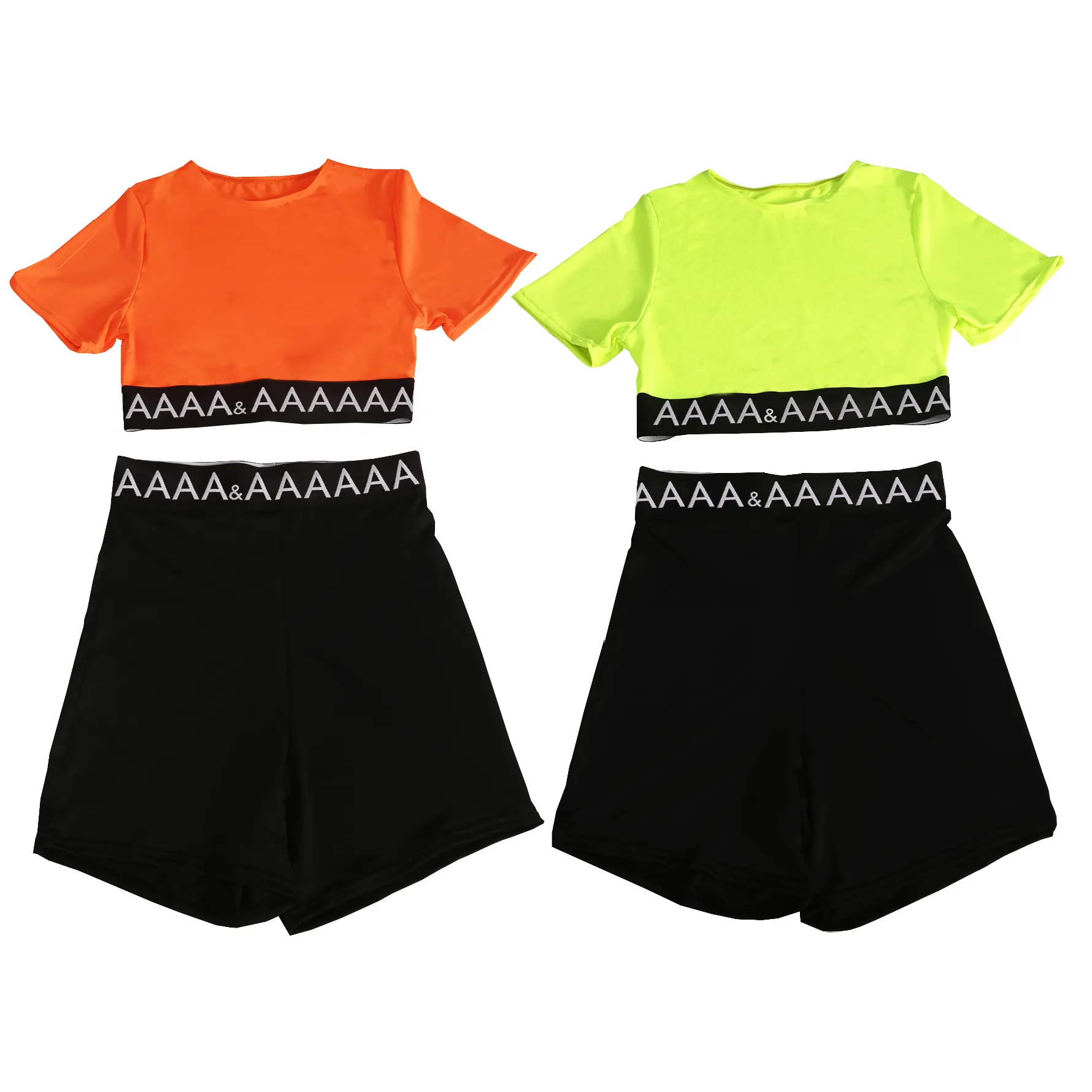 Summer Yoga Outfit Sexy Sport Crop Tops High Waist Shorts Quick Dry Short Sleeve Yoga Tees Outdoor Jogging Set