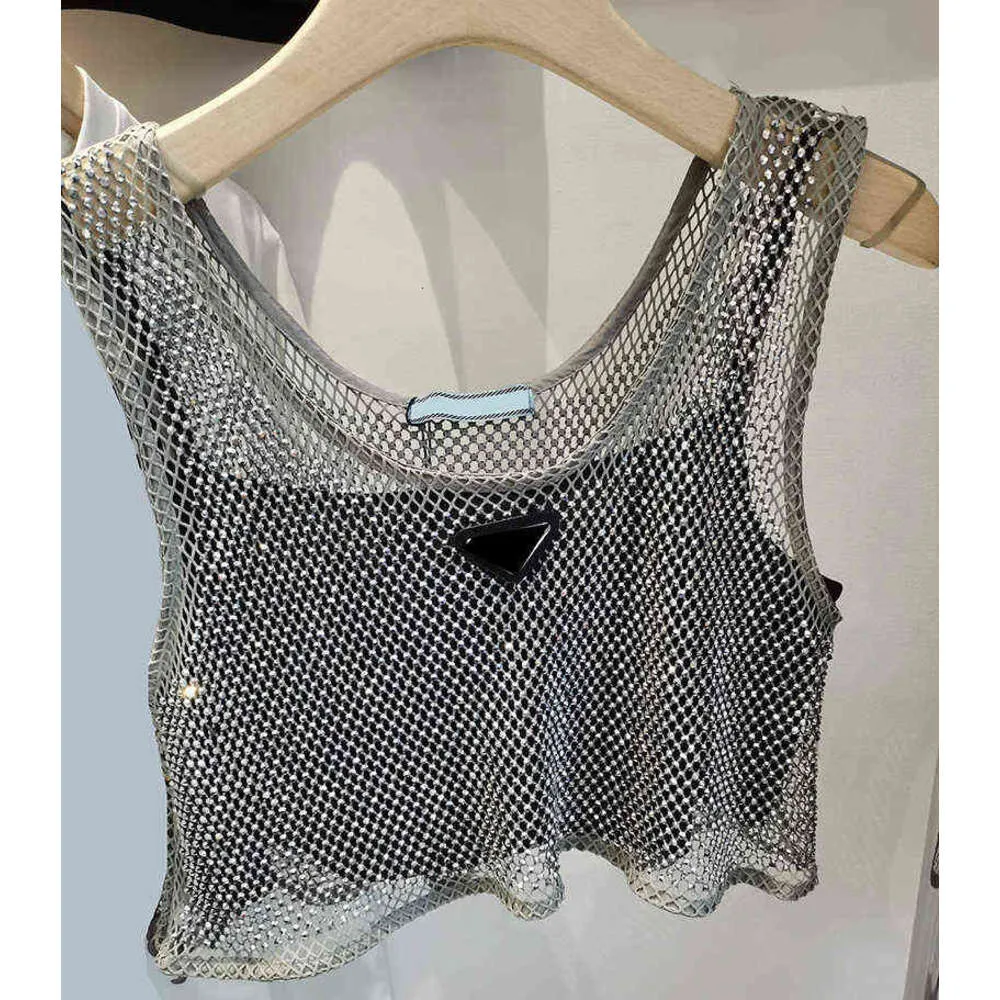 Designer Triangle Badge Diamond Tank Tops Women Sling Tops 2 szt. Ustaw CAMIS dla kobiet seksowne rękawy letnia kamizelka Wysoka jakość hurtowa