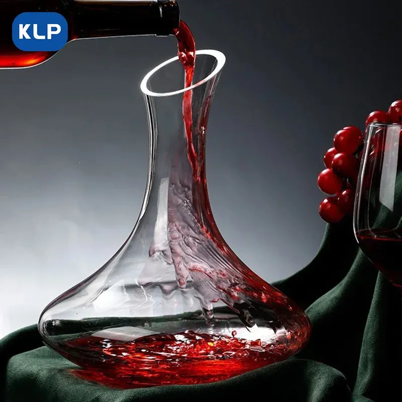 KLP Conjunto de vidro de vinho tinto de maçã verde, decantador doméstico, copo de cristal europeu, conjunto criativo 240122