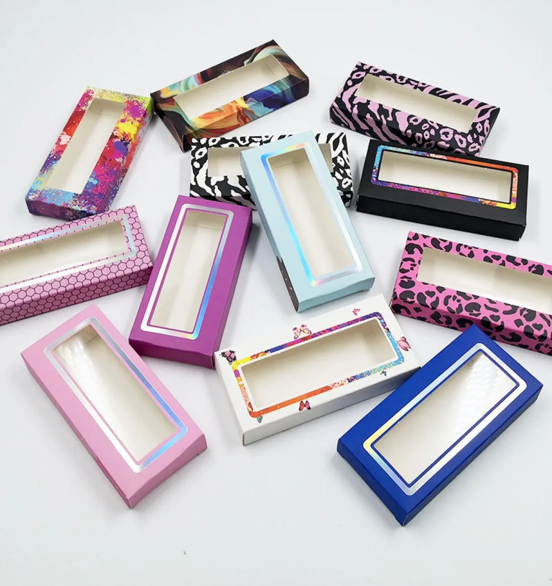 False Eyelash Packaging Box 3D Mink 속눈썹 표현 레오파드 케이스 Faux Cils Lash Stripe 빈 케이스 레이쉬 상자 포장 대리석 케이스 4943681