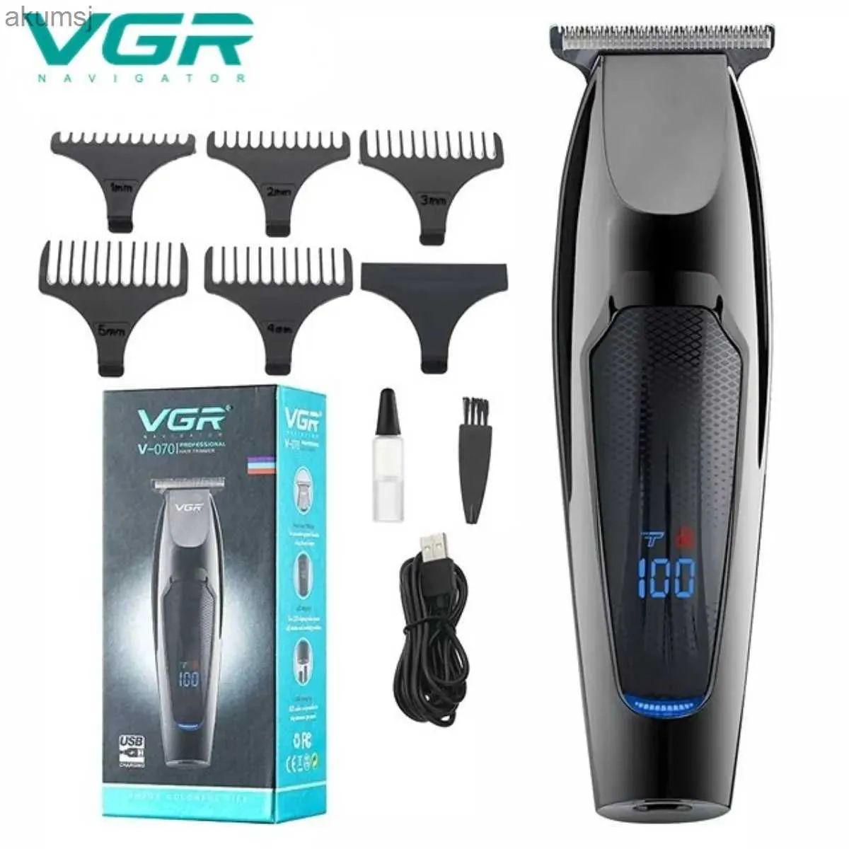 Hair Clippers VGR Hair Cordless Hair Cutting Machine Professional Barber Hair Clipper Digital Display Haircut for Men V-070 YQ240122