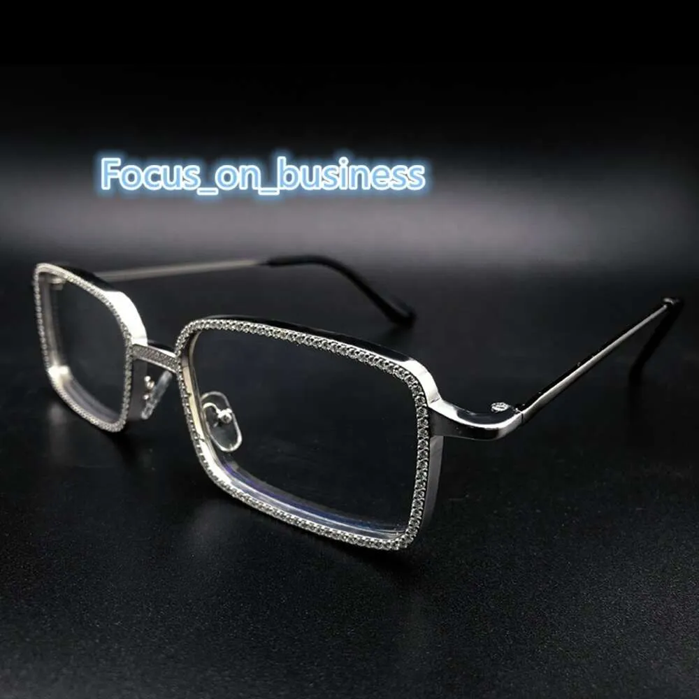 Factory Custom S Sier 10K 14K Solid Gold Iced Out VVS Natural Lab Diamond Moissanite Bling Glasses Frame Sunglasses