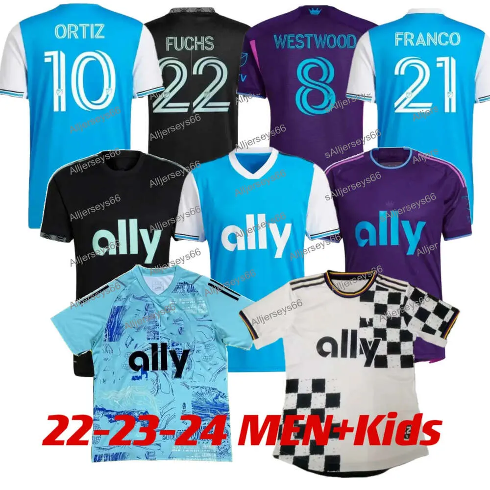 2023 2024 Charlotte F C Soccer Jerseys Bronico Swiderski Westwood Byrne Tuiloma 22 23 24ホームアウェイアウェイファンバージョンファンファンキットコンセプトシャツ