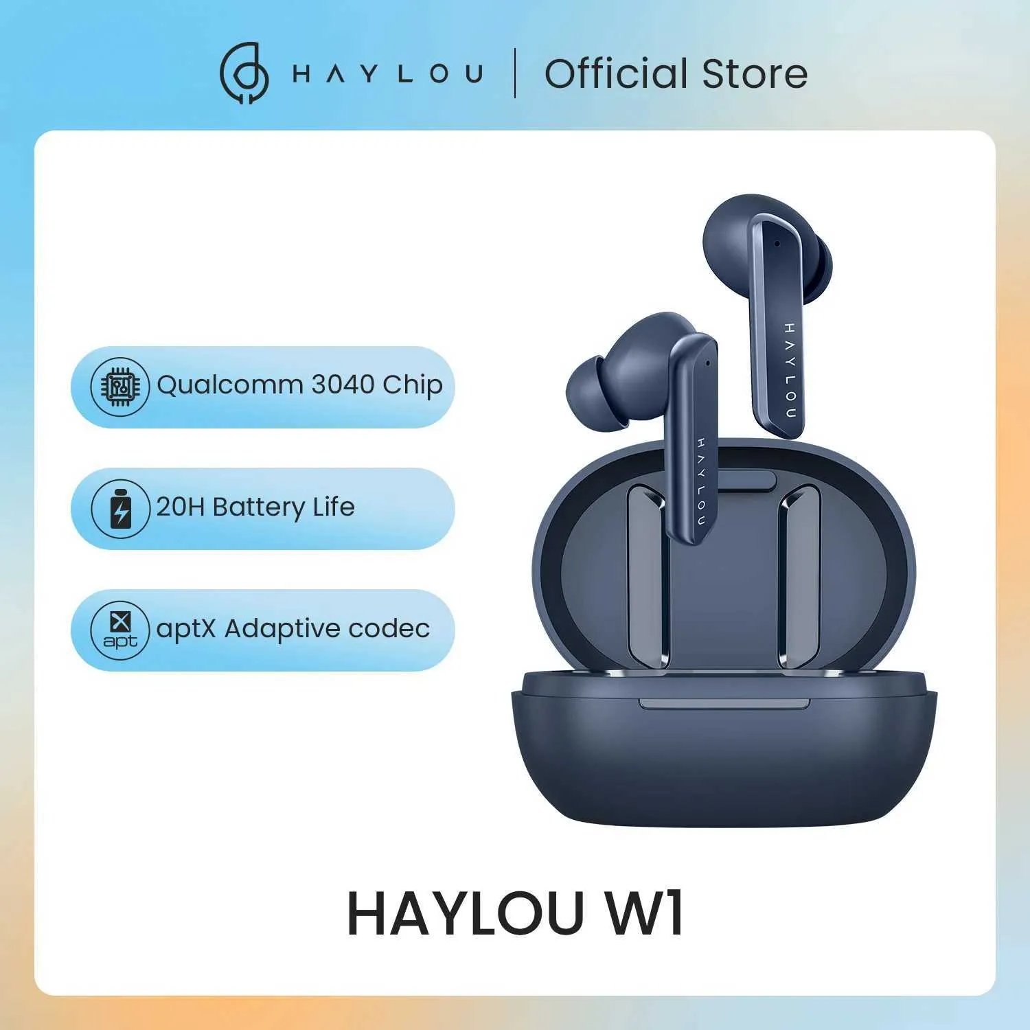 Fones de ouvido de telefone celular HAYLOU W1 Fones de ouvido Bluetooth QCC 3040 aptX Adaptive Wireless Headphones 4 Mics cVc8.0 ENC Earbuds Touch Control Headset YQ240120