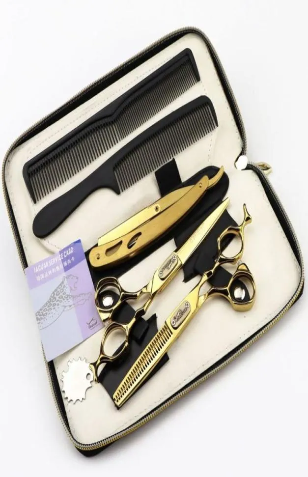 Najwyższa jakość Jaguar XMQ02 Cuthinning Hair Scissors z zestawem detalicznym ze skórzaną case4991148