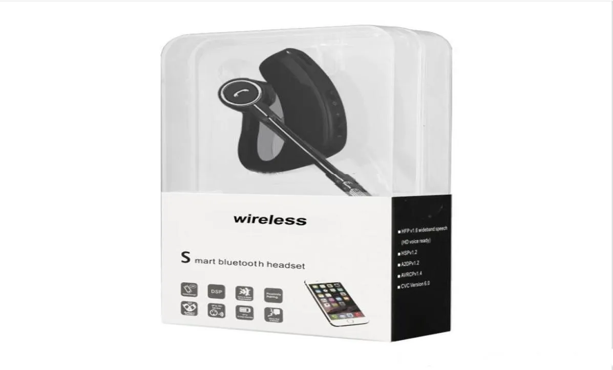 Högkvalitativ V8 V8S trådlöst Bluetooth -hörlurar Business Stereo Wireless Earpon Earfones Earbuds Headset med MIC med Package1712152