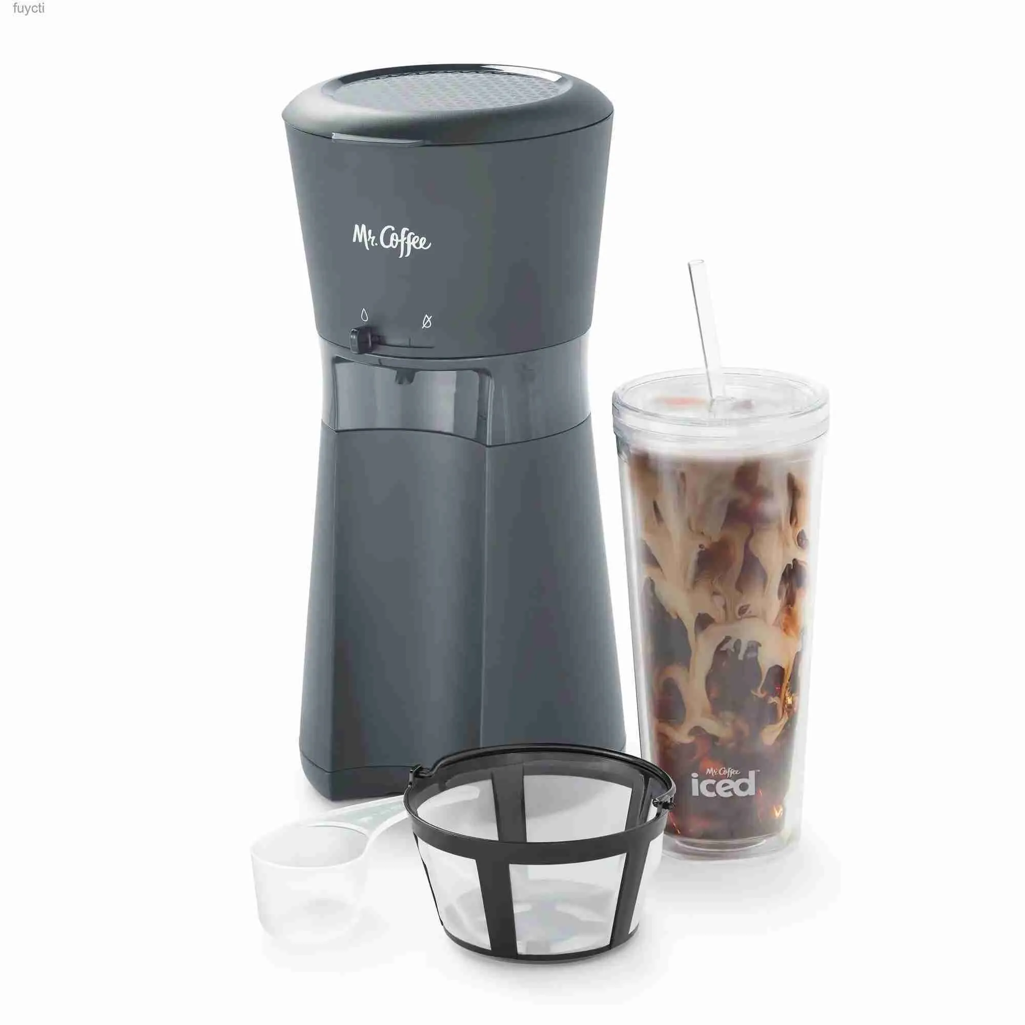 Kaffebryggare Mr. Coffee Iced Coffee Maker med återanvändbar tumlare och kaffefilter mörkgrå YQ240122