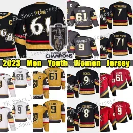 Vegas''Golden''Knights''2023  Cup Champions #61 Mark Stone Reverse Retro hockey jersey #9 Jack Eichel Alex Pietrangelo William Karlsson