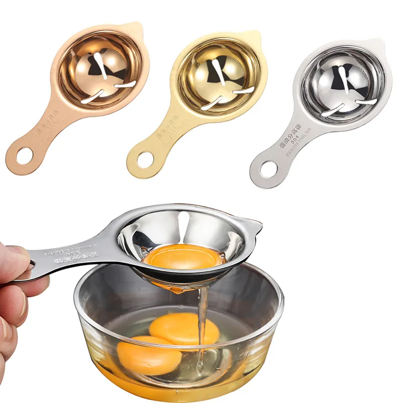 Séparateur de jaune d'œuf, filtre à blanc d'œuf, séparateur d'œufs en acier inoxydable 304, outils de cuisson de cuisine, utiliser des séparateurs d'œufs