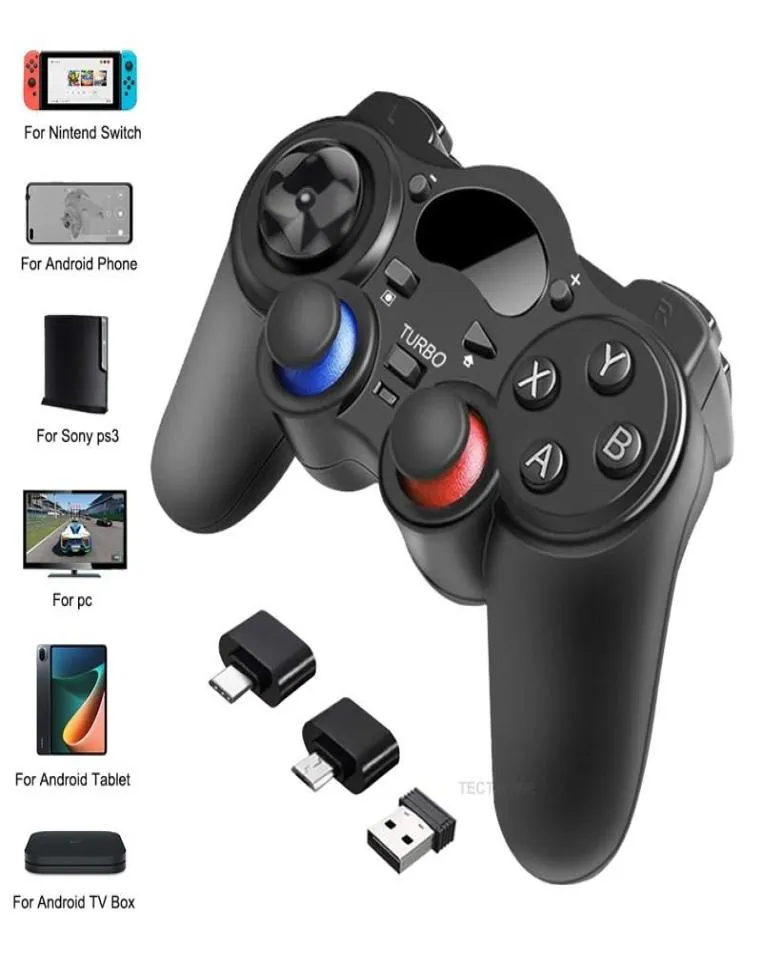 ゲームコントローラージョイスティック24GコントローラーゲームパッドアンドロイドワイヤレスジョイスティックジョイパッドスイッチPS3SMART電話タブレットPCスマートT6425859